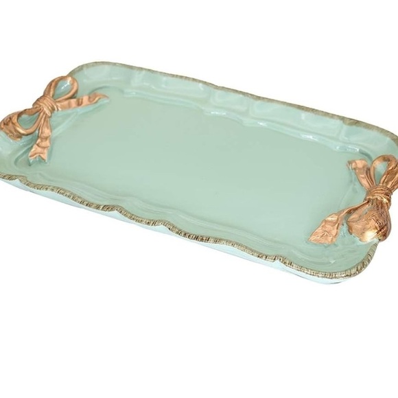 Other - Coquette jewelry tray with golden bows
